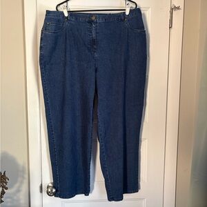 Ruby Rd. Women's Straight Leg Elastic Waist Blue Jeans